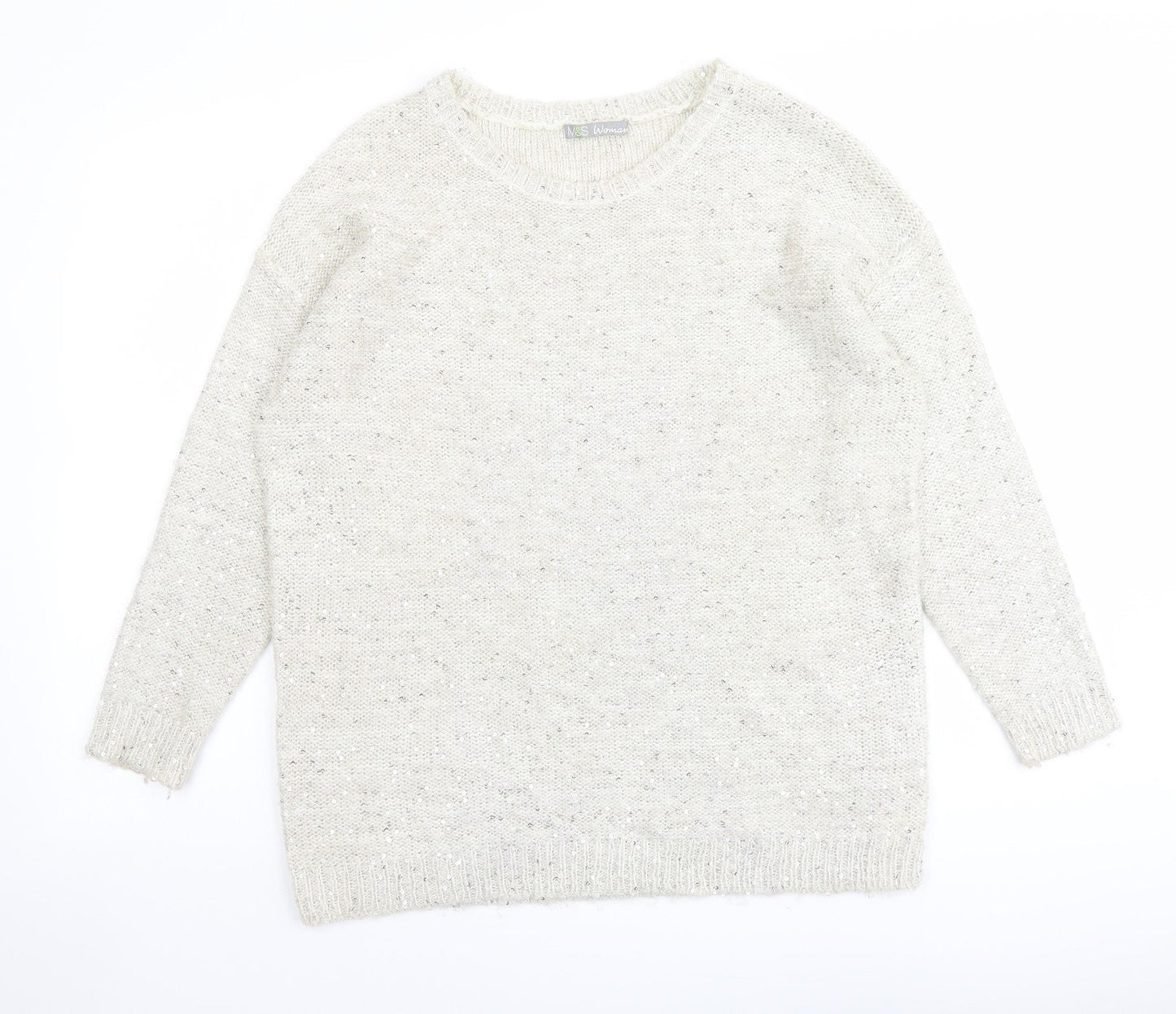 Womens UK Size 10 Marks and Spencer Beige Pullover Jumper