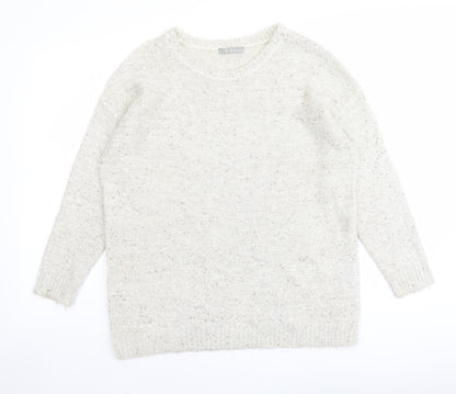 Womens UK Size 10 Marks and Spencer Beige Pullover Jumper