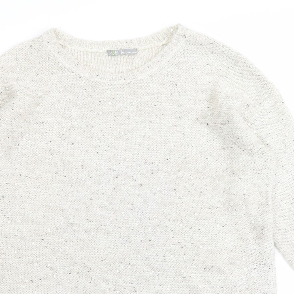 Womens UK Size 10 Marks and Spencer Beige Pullover Jumper