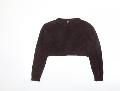 New Look Girls Red Round Neck Acrylic Pullover Jumper Size 12-13 Years Pullover - Cropped