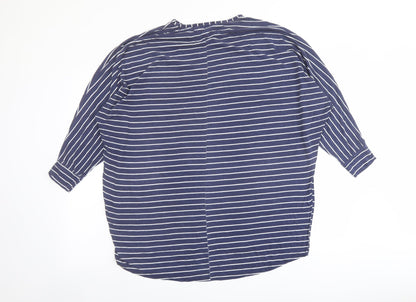 Womens UK Size M QED London Blue Basic Blouse
