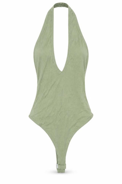 Womens UK Size 4 ASOS One-Piece Green Bodysuit