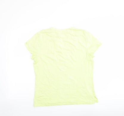 Womens UK Size L Liz Claiborne Green Basic T-Shirt