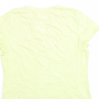 Womens UK Size L Liz Claiborne Green Basic T-Shirt