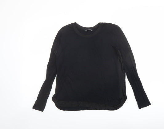 Womens UK Size M Zara Black Basic Blouse