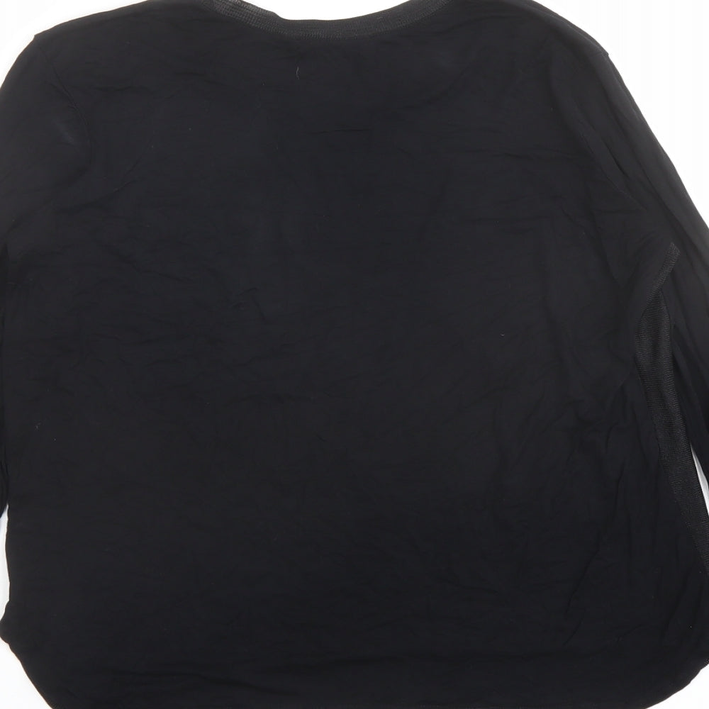 Womens UK Size M Zara Black Basic Blouse