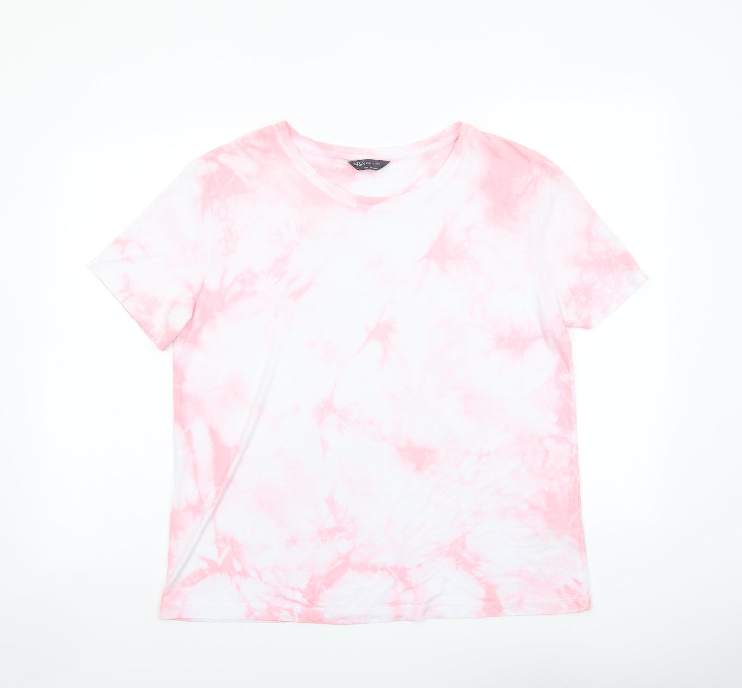 Womens UK Size 12 Marks and Spencer Pink Basic T-Shirt