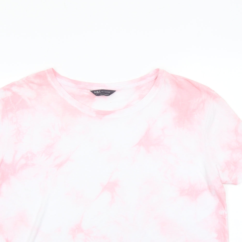 Womens UK Size 12 Marks and Spencer Pink Basic T-Shirt