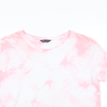 Womens UK Size 12 Marks and Spencer Pink Basic T-Shirt