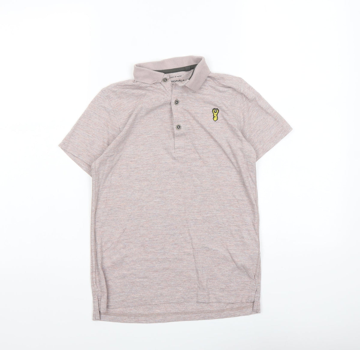 NEXT Boys Pink Cotton Basic Polo Size 9 Years Collared Button