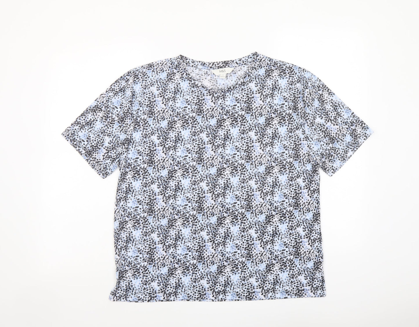 Womens UK Size 10 Marks and Spencer Blue Basic T-Shirt