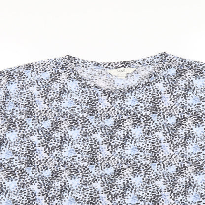 Womens UK Size 10 Marks and Spencer Blue Basic T-Shirt