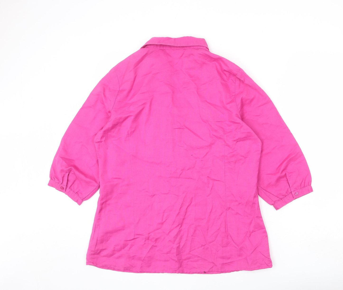 Womens UK Size 14 Cotton Traders Pink Basic Button-Up