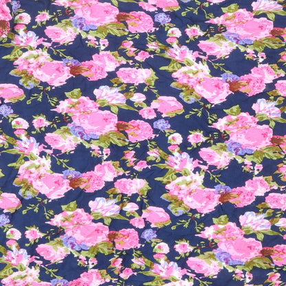 Traidcraft Womens Multicoloured Floral Viscose Kimono T-Shirt Size M V-Neck