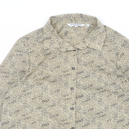 Womens UK Size S Brave Soul Beige Basic Button-Up