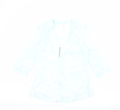 Womens UK Size 10 Marks and Spencer Blue Basic Blouse