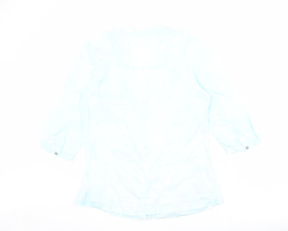 Womens UK Size 10 Marks and Spencer Blue Basic Blouse