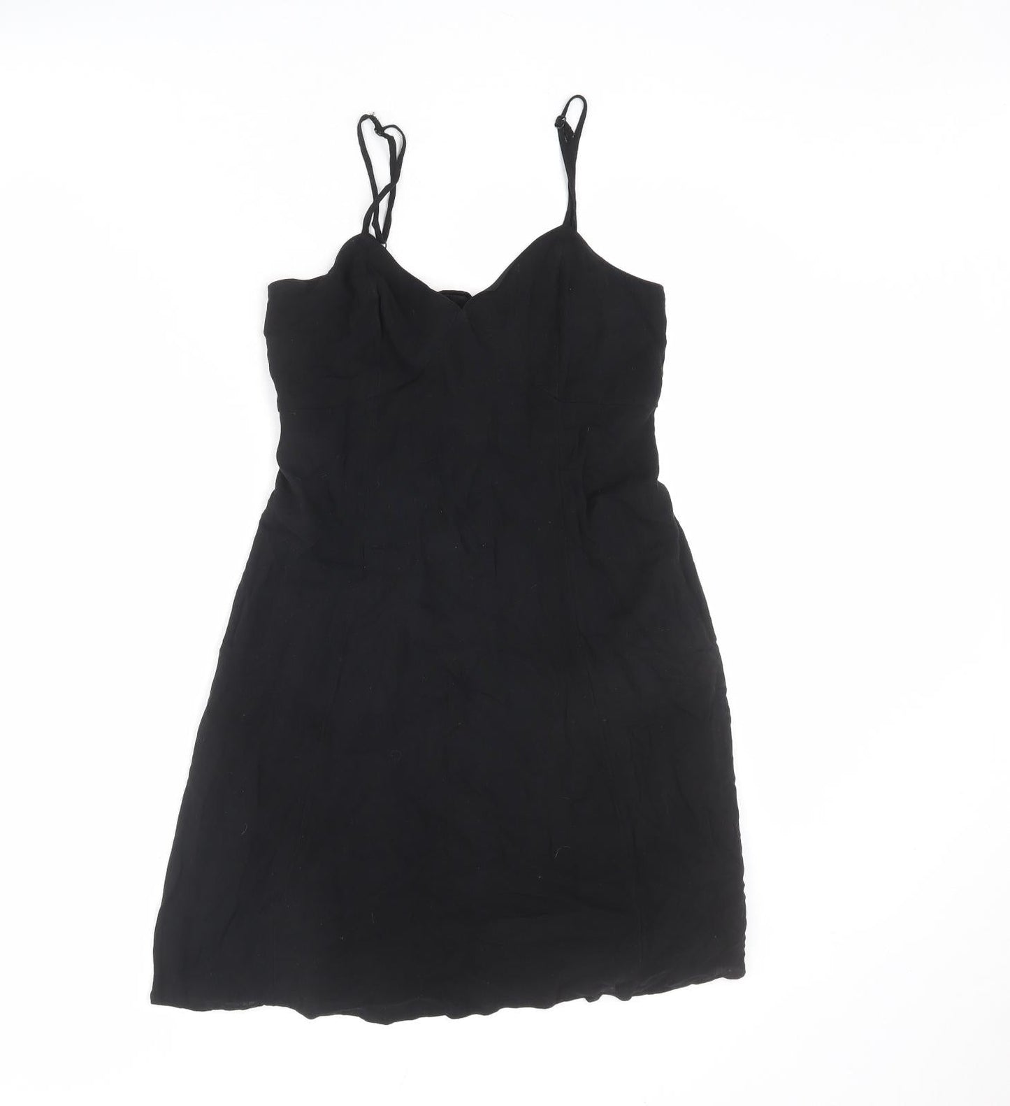 Divided by H&M Womens Black Viscose A-Line Size 12 Sweetheart Tie - Cut Out Back