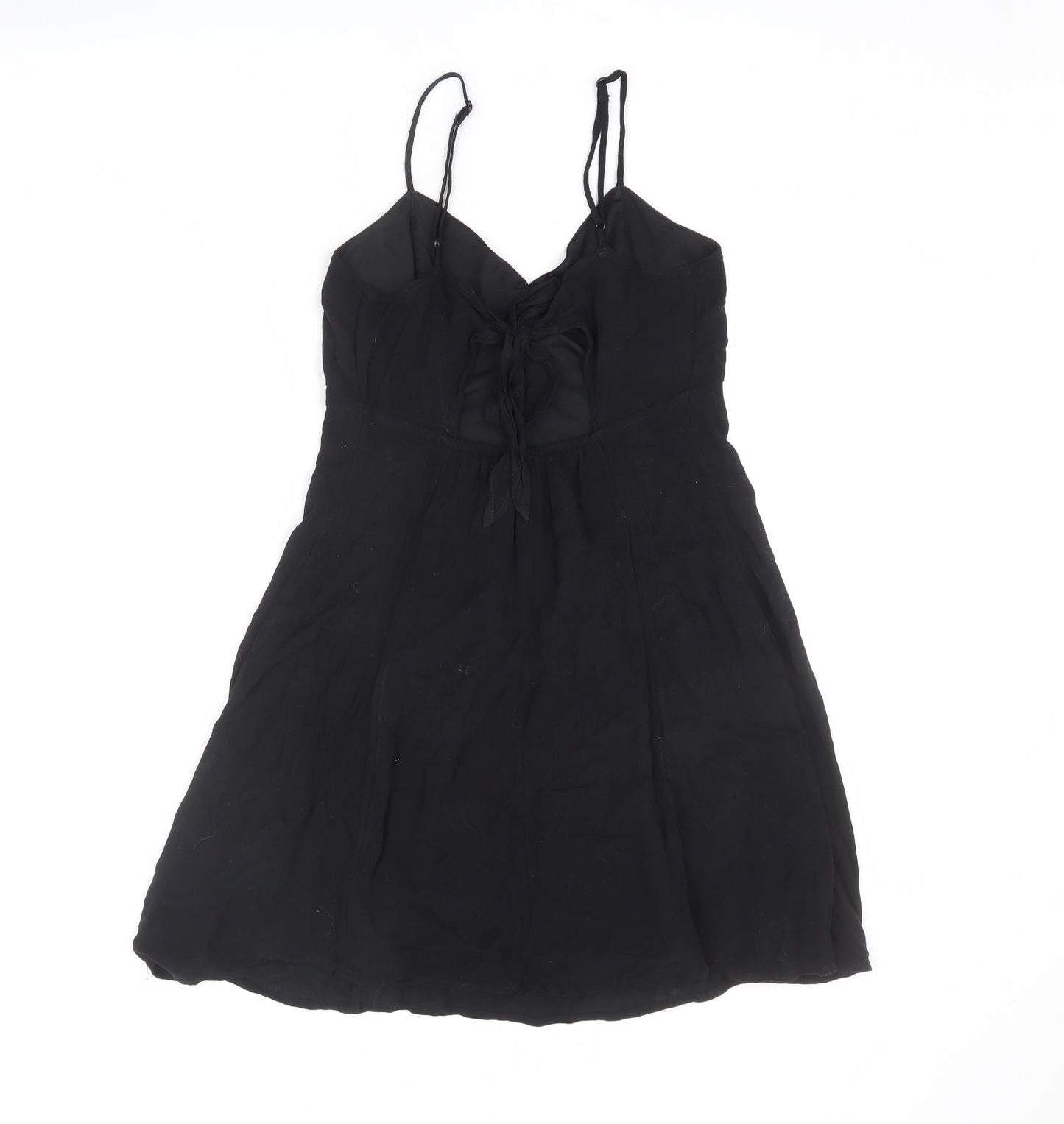 Divided by H&M Womens Black Viscose A-Line Size 12 Sweetheart Tie - Cut Out Back
