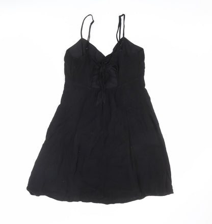 Divided by H&M Womens Black Viscose A-Line Size 12 Sweetheart Tie - Cut Out Back