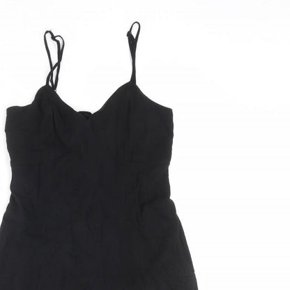 Divided by H&M Womens Black Viscose A-Line Size 12 Sweetheart Tie - Cut Out Back