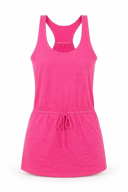 New Look Womens Pink Cotton Tank Dress Size 12 Round Neck Pullover