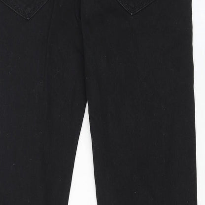 Marks and Spencer Mens Black Cotton Skinny Jeans Size 32 in L33 in Regular Button