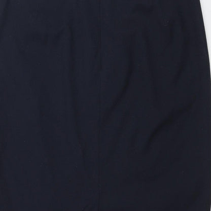 John Lewis Womens Blue Polyester Straight & Pencil Skirt Size 12 Zip