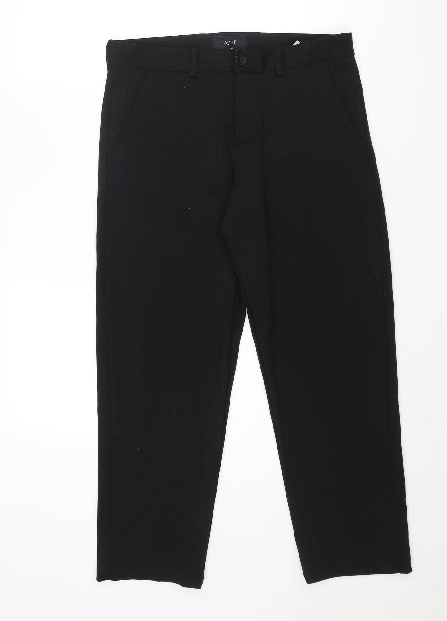 ADPT Womens Black Polyester Dress Pants Trousers Size M L26 in Regular Zip