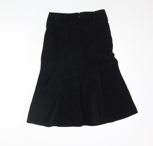 Dorothy Perkins Womens Black Polyester A-Line Skirt Size 6 Zip