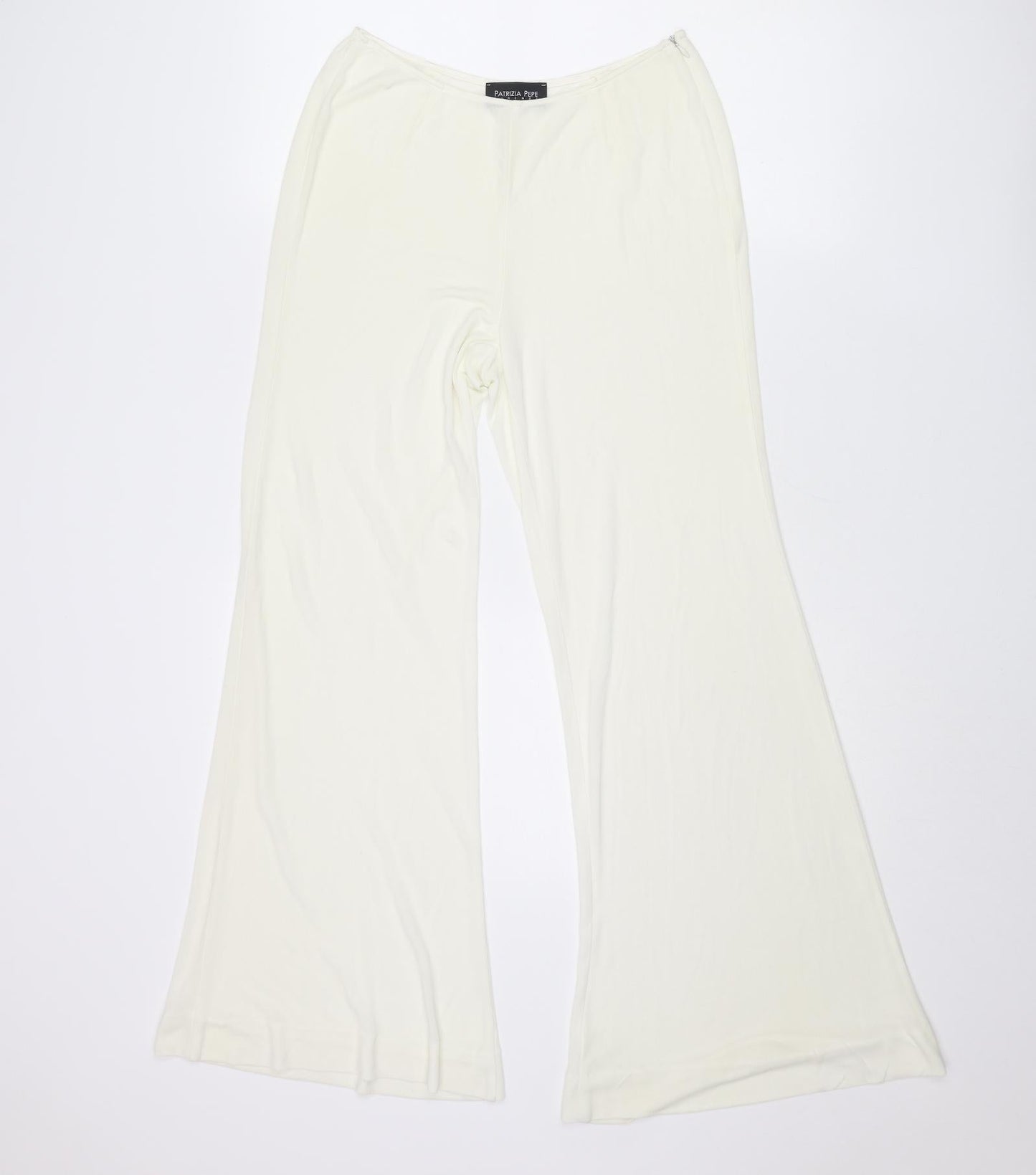 Patrizia Pepe Womens Ivory Polyester Trousers Size 26 in L28 in Regular Zip - Sheer