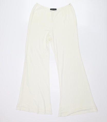 Patrizia Pepe Womens Ivory Polyester Trousers Size 26 in L28 in Regular Zip - Sheer