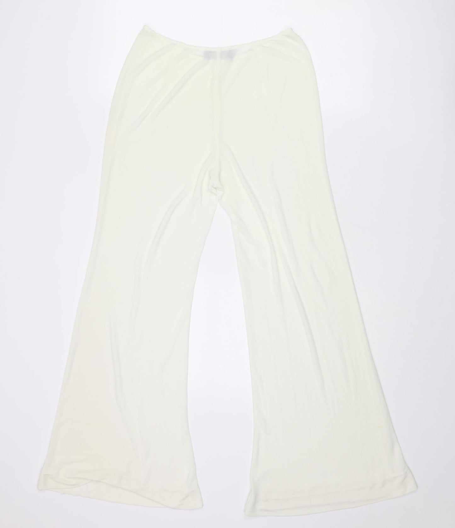 Patrizia Pepe Womens Ivory Polyester Trousers Size 26 in L28 in Regular Zip - Sheer