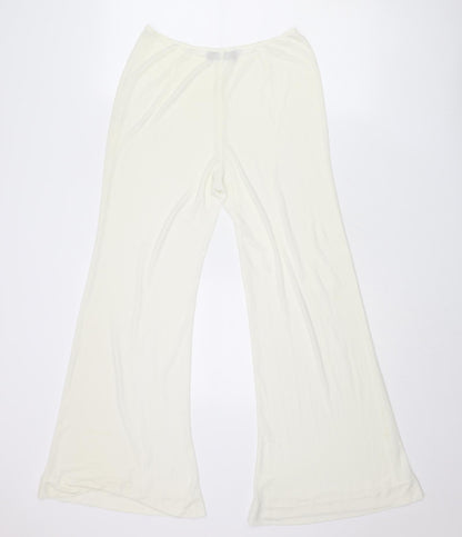 Patrizia Pepe Womens Ivory Polyester Trousers Size 26 in L28 in Regular Zip - Sheer