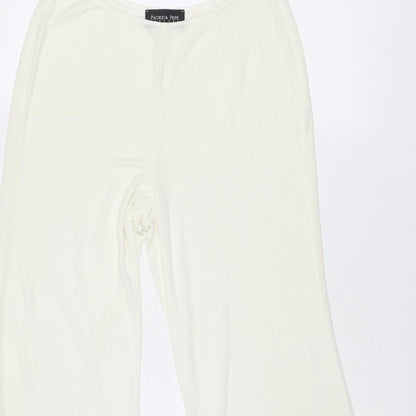 Patrizia Pepe Womens Ivory Polyester Trousers Size 26 in L28 in Regular Zip - Sheer