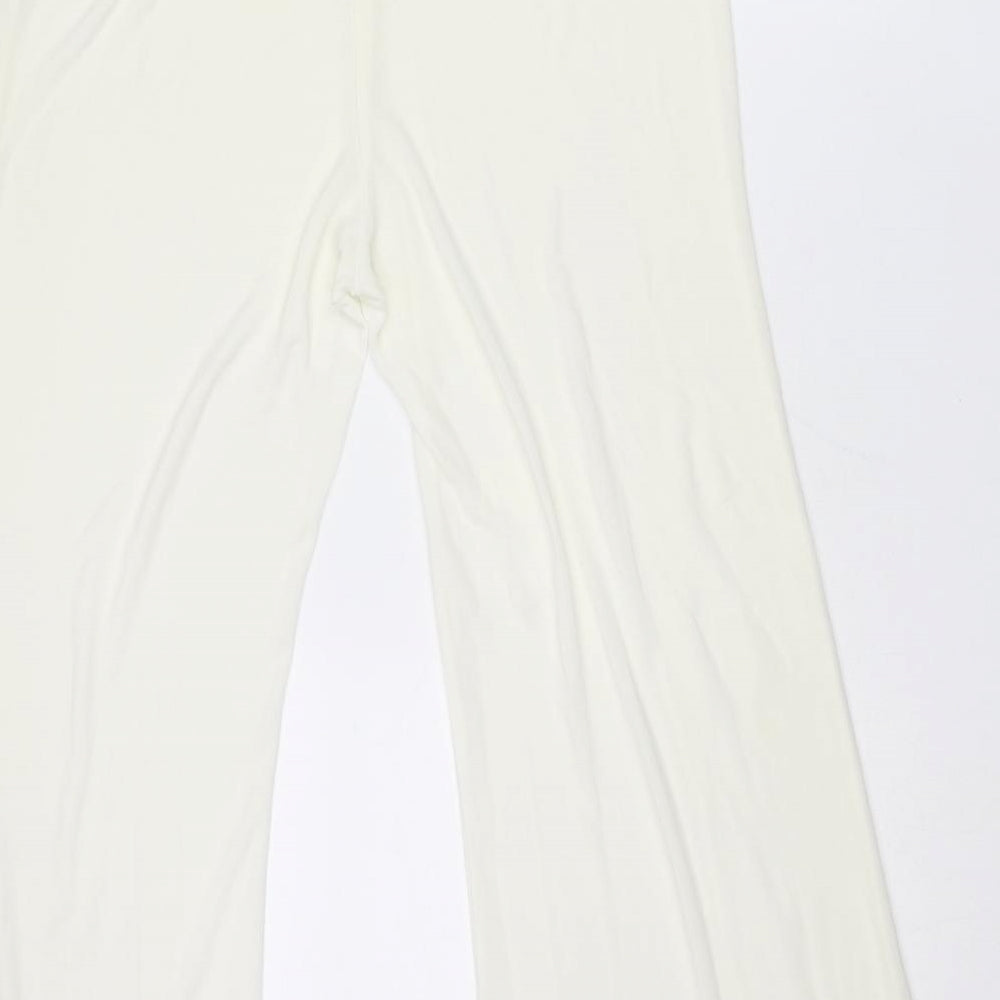 Patrizia Pepe Womens Ivory Polyester Trousers Size 26 in L28 in Regular Zip - Sheer