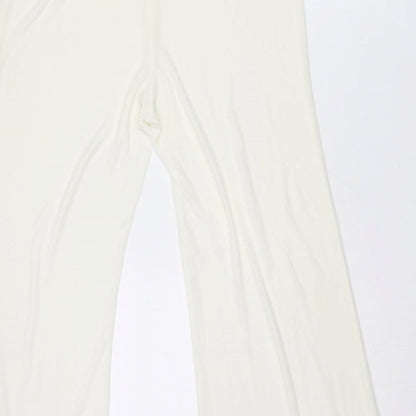 Patrizia Pepe Womens Ivory Polyester Trousers Size 26 in L28 in Regular Zip - Sheer