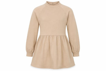 New Look Womens Beige Polyester Mini Size 8 Mock Neck Pullover