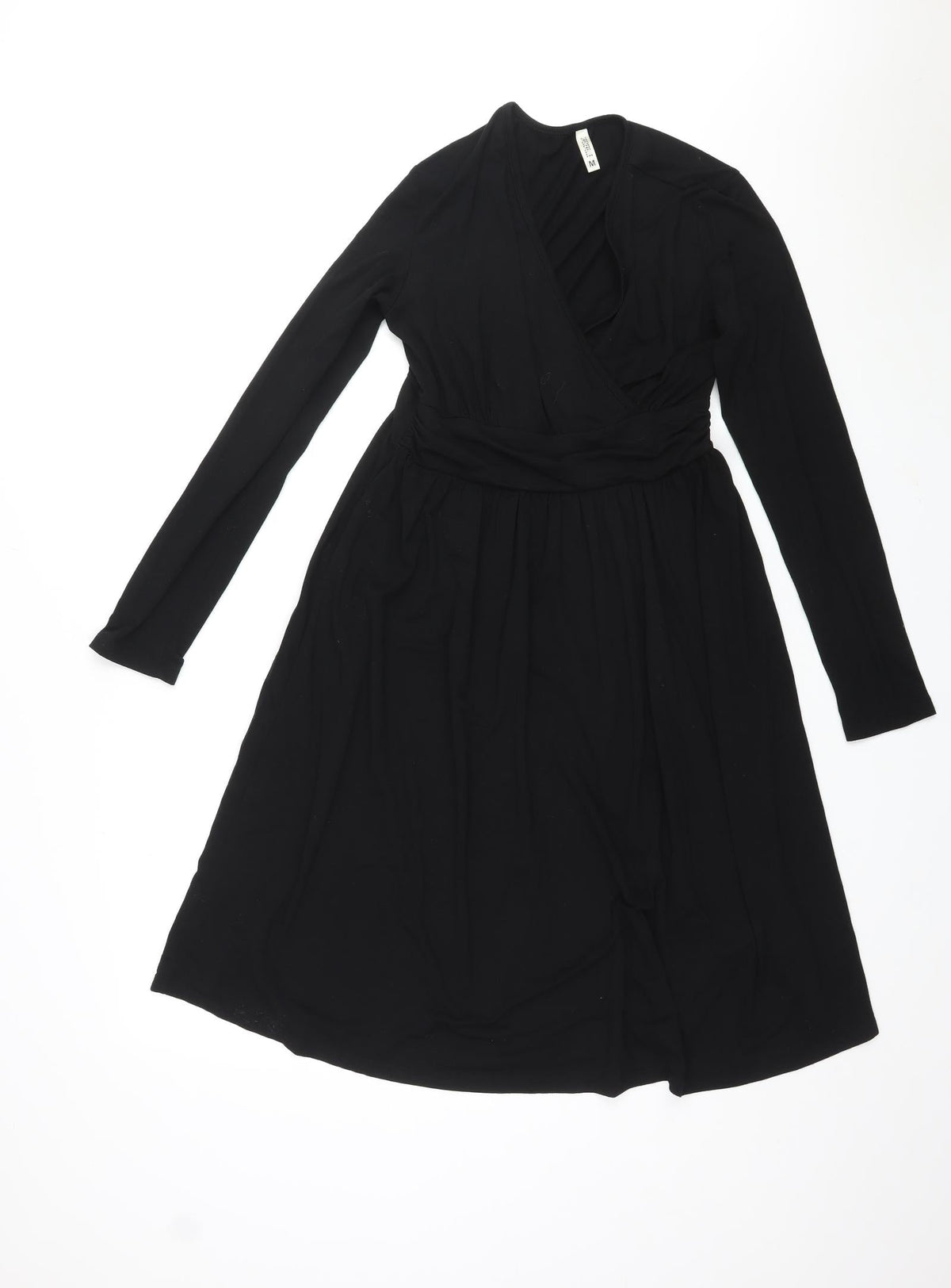 Grecerelle Womens Black Rayon A-Line Size M V-Neck Pullover
