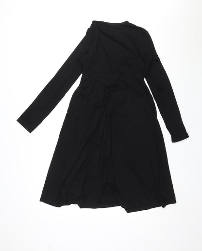 Grecerelle Womens Black Rayon A-Line Size M V-Neck Pullover