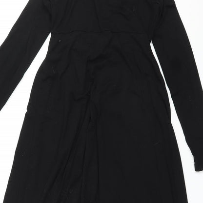 Grecerelle Womens Black Rayon A-Line Size M V-Neck Pullover