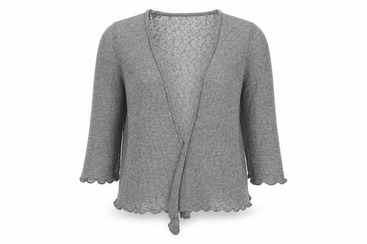 Apricot Womens Grey V-Neck Polyester Cardigan Jumper Size M - Open