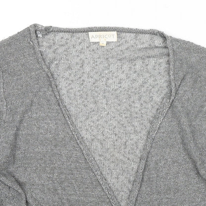 Apricot Womens Grey V-Neck Polyester Cardigan Jumper Size M - Open
