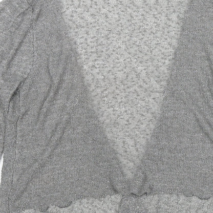 Apricot Womens Grey V-Neck Polyester Cardigan Jumper Size M - Open