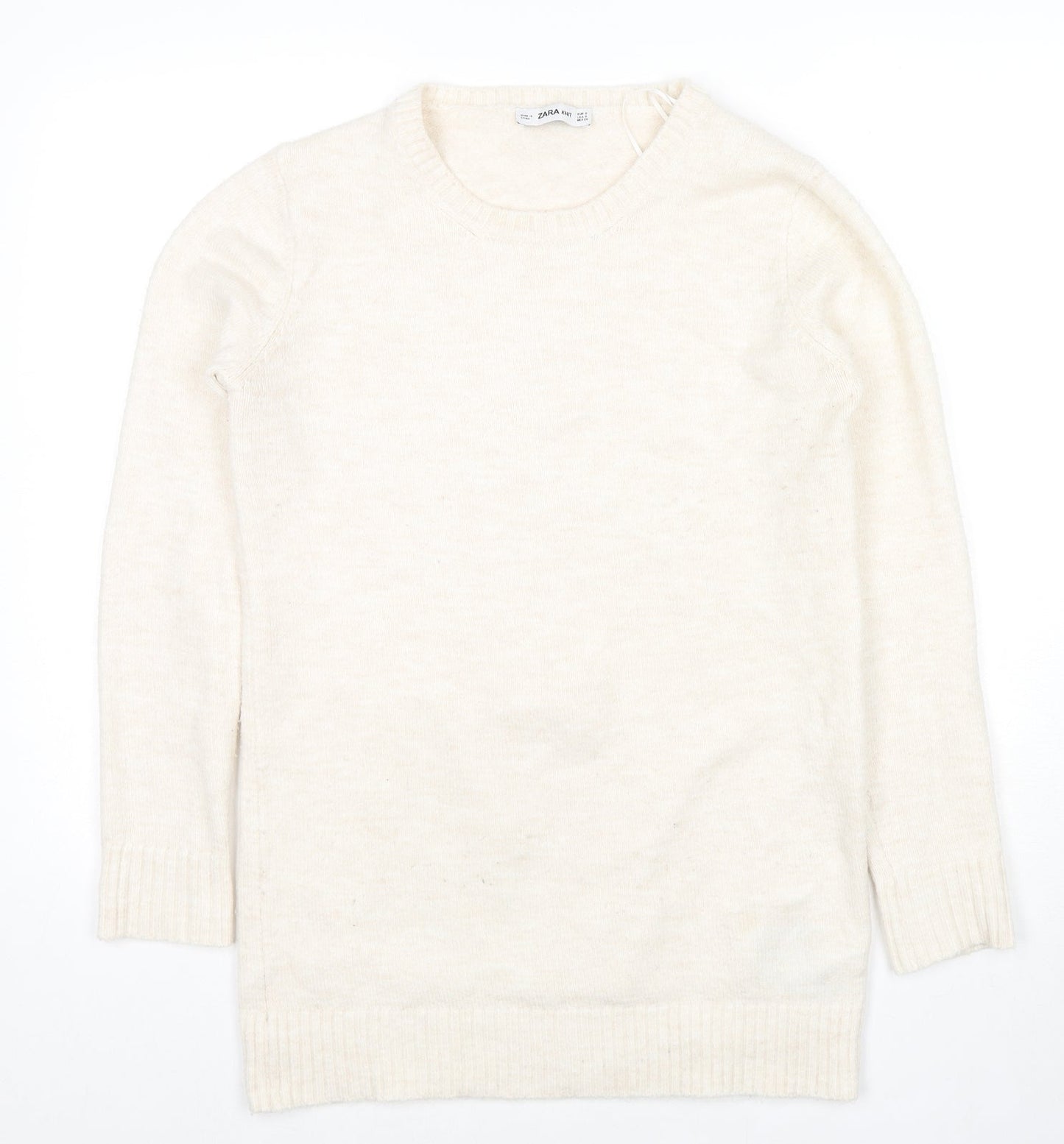 Womens UK Size S Zara Beige Pullover Jumper