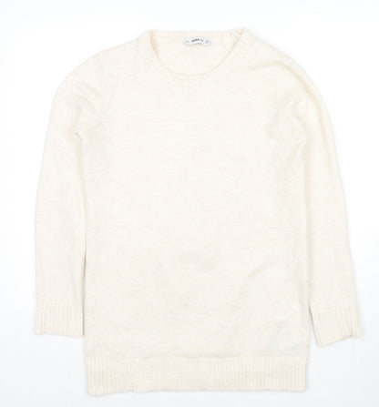 Womens UK Size S Zara Beige Pullover Jumper