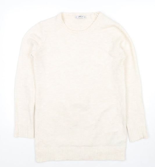 Womens UK Size S Zara Beige Pullover Jumper
