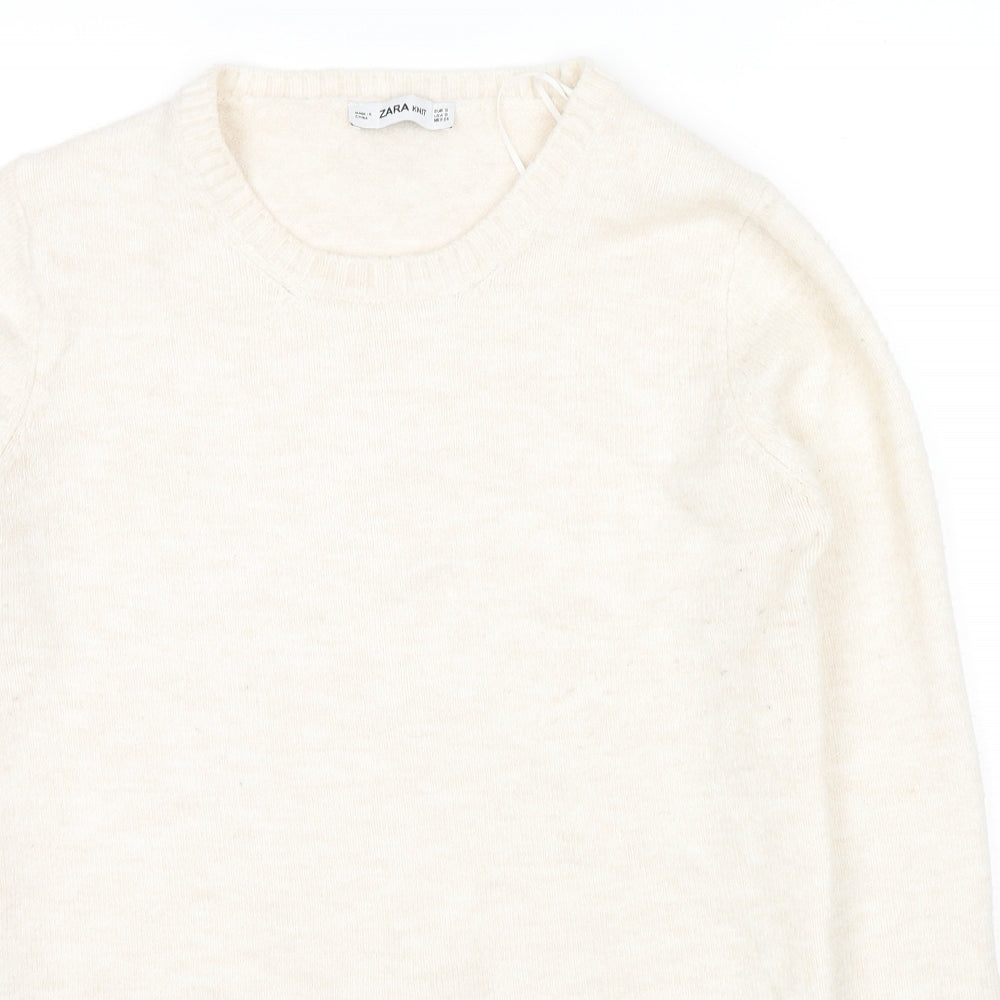 Womens UK Size S Zara Beige Pullover Jumper