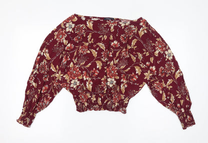 Womens UK Size 8 Limited Edition Red Basic Blouse