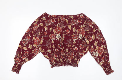 Womens UK Size 8 Limited Edition Red Basic Blouse